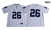 Penn State Nittany Lions #26 Saquon Barkley White Youth College Football Jersey,baseball caps,new era cap wholesale,wholesale hats
