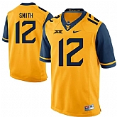 West Virginia Mountaineers #12 Geno Smith Gold College Football Jersey DingZhi,baseball caps,new era cap wholesale,wholesale hats