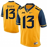 West Virginia Mountaineers #13 David Sills V Gold College Football Jersey DingZhi,baseball caps,new era cap wholesale,wholesale hats