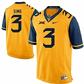 West Virginia Mountaineers #3 Charles Sims Gold College Football Jersey DingZhi,baseball caps,new era cap wholesale,wholesale hats