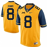 West Virginia Mountaineers #8 Marcus Simms Gold College Football Jersey DingZhi,baseball caps,new era cap wholesale,wholesale hats