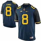 West Virginia Mountaineers #8 Marcus Simms Navy College Football Jersey DingZhi,baseball caps,new era cap wholesale,wholesale hats