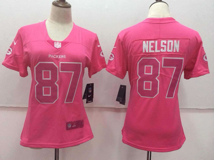 Women Nike Green Bay Packers #87 Jordy Nelson Pink Vapor Untouchable Player Limited Jerseys