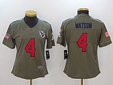 Women Nike Houston Texans #4 Deshaun Watson Olive Salute To Service Limited Jerseys,baseball caps,new era cap wholesale,wholesale hats