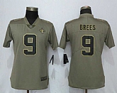 Women Nike New Orleans Saints #9 Drew Brees Olive Salute To Service Limited Jerseys,baseball caps,new era cap wholesale,wholesale hats