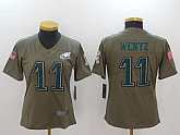 Women Nike Philadelphia Eagles #11 Carson Wentz Olive Salute To Service Limited Jerseys,baseball caps,new era cap wholesale,wholesale hats