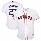 Youth Houston Astros #27 Jose Altuve White 2017 World Series Champions Cool Base Player Jersey,baseball caps,new era cap wholesale,wholesale hats