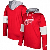 Men's Detroit Red Wings Adidas Red Silver Jersey Pullover Hoodie,baseball caps,new era cap wholesale,wholesale hats