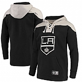 Men's Los Angeles Kings Fanatics Branded Black Silver Breakaway Lace Up Hoodie,baseball caps,new era cap wholesale,wholesale hats