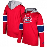 Men's Montreal Canadiens Adidas Red Silver Jersey Pullover Hoodie,baseball caps,new era cap wholesale,wholesale hats