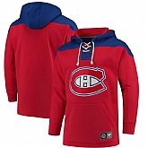 Men's Montreal Canadiens Fanatics Branded Red Navy Breakaway Lace Up Hoodie,baseball caps,new era cap wholesale,wholesale hats
