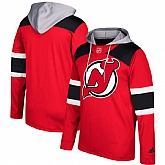 Men's New Jersey Devils Adidas Red Silver Jersey Pullover Hoodie,baseball caps,new era cap wholesale,wholesale hats