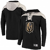 Men's Vegas Golden Knights Fanatics Branded Black Silver Breakaway Lace Up Hoodie,baseball caps,new era cap wholesale,wholesale hats