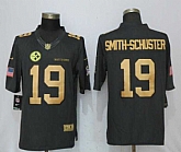 Nike Pittsburgh Steelers #19 JuJu Smith-Schuster Anthracite Gold Salute To Service Limited Jersey,baseball caps,new era cap wholesale,wholesale hats
