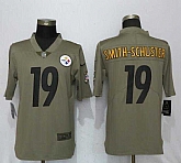 Nike Pittsburgh Steelers #19 JuJu Smith-Schuster Olive Salute To Service Limited Jersey,baseball caps,new era cap wholesale,wholesale hats