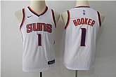 Youth Nike Phoenix Suns #1 Devin Booker White Swingman Stitched NBA Jersey