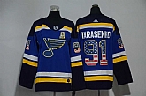 Youth St. Louis Blues #91 Vladimir Tarasenko Blue USA Flag Adidas Stitched Jersey