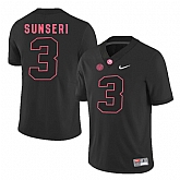 Alabama Crimson Tide #3 Vinnie Sunseri Black College Football Jersey DingZhi,baseball caps,new era cap wholesale,wholesale hats