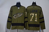 Detroit Red Wings #71 Dylan Larkin Green Salute to Service Adidas Stitched Jersey,baseball caps,new era cap wholesale,wholesale hats