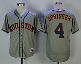 Houston Astros #4 George Springer Gray Cool Base Stitched MLB Jerseys,baseball caps,new era cap wholesale,wholesale hats