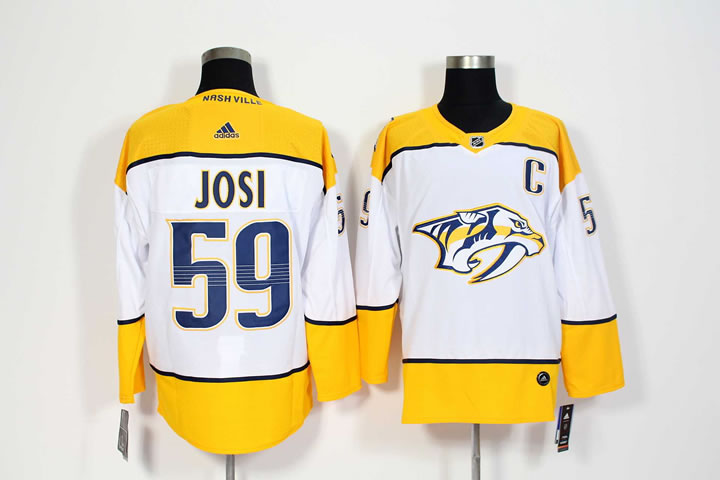 Nashville Predators #59 Roman Josi White Adidas Stitched Jersey