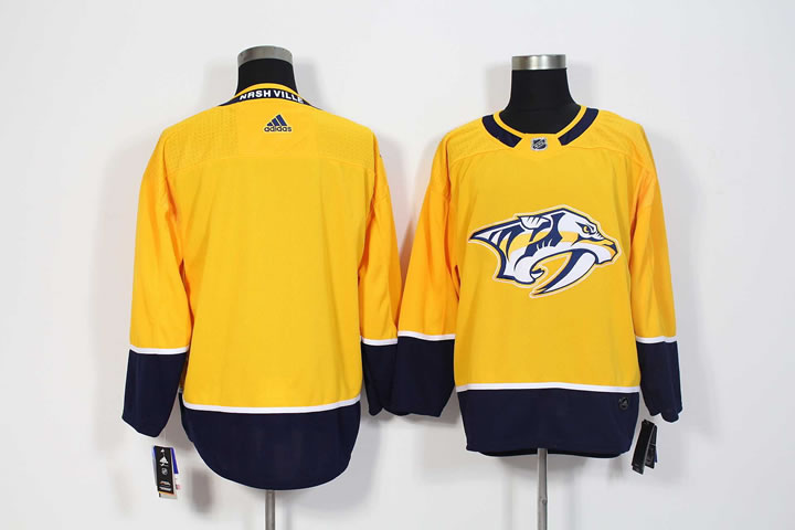 Nashville Predators Blank Yellow Adidas Stitched Jersey