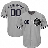 New York Yankees Gray Men's Customized Cool Base New Design Jersey,baseball caps,new era cap wholesale,wholesale hats