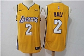 Nike Los Angeles Lakers #2 Lonzo Ball Yellow Swingman Stitched NBA Jersey,baseball caps,new era cap wholesale,wholesale hats