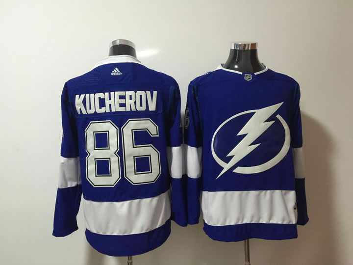 Tampa Bay Lightning #86 Nikita Kucherov Blue Adidas Stitched Jersey