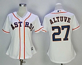 Women Houston Astros #27 Jose Altuve White Cool Base Stitched MLB Jerseys,baseball caps,new era cap wholesale,wholesale hats