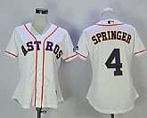 Women Houston Astros #4 George Springer White Cool Base Stitched MLB Jerseys,baseball caps,new era cap wholesale,wholesale hats