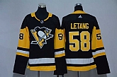 Women Pittsburgh Penguins #58 Kris Letang Black Adidas Jersey,baseball caps,new era cap wholesale,wholesale hats