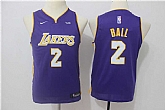 Youth Nike Los Angeles Lakers #2 Lonzo Ball Purple Swingman Stitched NBA Jersey,baseball caps,new era cap wholesale,wholesale hats