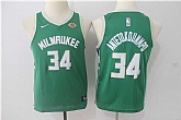 Youth Nike Milwaukee Bucks #34 Giannis Antetokounmpo Green Swingman Stitched NBA Jersey