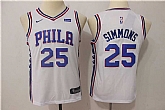 Youth Nike Philadelphia 76ers #25 Ben Simmons White Swingman Stitched NBA Jersey,baseball caps,new era cap wholesale,wholesale hats