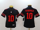 Women Nike San Francisco 49ers #10 Jimmy Garoppolo Black Vapor Untouchable Player Limited Jerseys,baseball caps,new era cap wholesale,wholesale hats