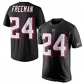 Atlanta Falcons #24 Devonta Freeman Black Men's Short Sleeve T-Shirt,baseball caps,new era cap wholesale,wholesale hats
