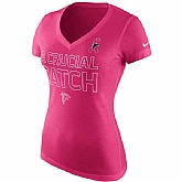 Atlanta Falcons Nike Women's Breast Cancer Awareness V Neck Tri Blend T-Shirt Pink,baseball caps,new era cap wholesale,wholesale hats