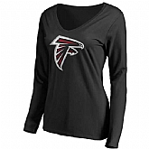 Atlanta Falcons Team Logo Black Women's Long Sleeve T-Shirt,baseball caps,new era cap wholesale,wholesale hats