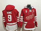 Detroit Red Wings #9 Gordie Howe Red 1917-2017 100th Anniversary Stitched NHL Hoodie,baseball caps,new era cap wholesale,wholesale hats