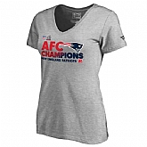 New England Patriots 2016 AFC Champions Grey Women Short Sleeve T-Shirt,baseball caps,new era cap wholesale,wholesale hats
