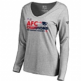 New England Patriots 2016 AFC Champions Grey Women's Long Sleeve T-Shirt,baseball caps,new era cap wholesale,wholesale hats