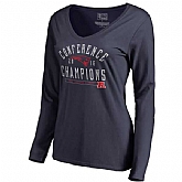 New England Patriots 2016 Conference Champions Navy Women's Long Sleeve T-Shirt,baseball caps,new era cap wholesale,wholesale hats
