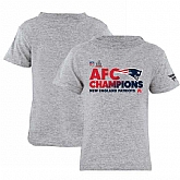 New England Patriots AFC Champions Grey Men's Short Sleeve T-Shirt,baseball caps,new era cap wholesale,wholesale hats