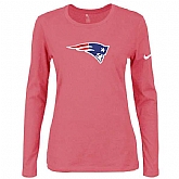 Nike New England Patriots Pink Long Sleeve Women T Shirt,baseball caps,new era cap wholesale,wholesale hats