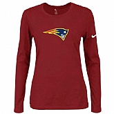 Nike New England Patriots Red Long Sleeve Women T Shirt,baseball caps,new era cap wholesale,wholesale hats