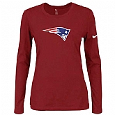 Nike New England Patriots Red Long Sleeve Women T Shirt02,baseball caps,new era cap wholesale,wholesale hats