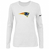 Nike New England Patriots White Long Sleeve Women T Shirt,baseball caps,new era cap wholesale,wholesale hats