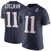 Nike Patriots #11 Julian Edelman Navy 2017 Super Bowl LI Men's T-Shirt,baseball caps,new era cap wholesale,wholesale hats