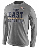 Nike Patriots Grey 2015 AFC East Champions Men's Long Sleeve T-Shirt,baseball caps,new era cap wholesale,wholesale hats